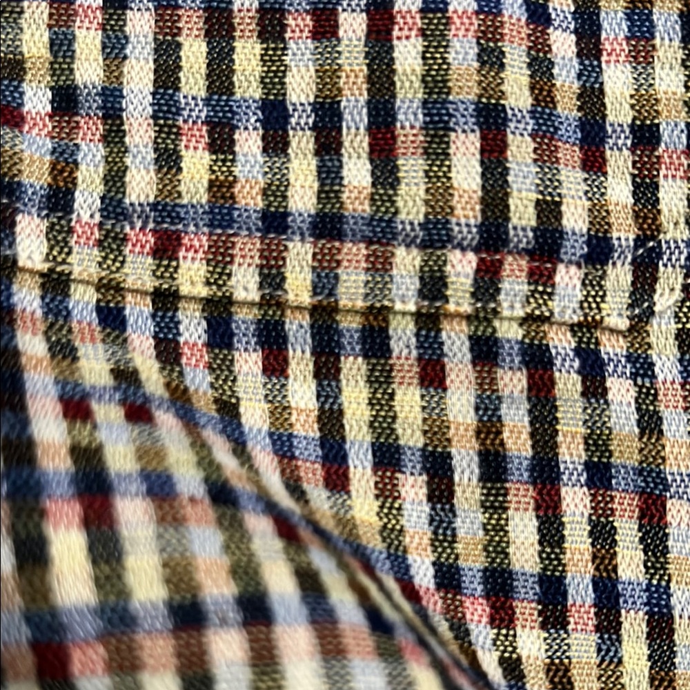 Jhane Barnes Blue and Red Casual Button Down Shirt - Picture 3 of 3